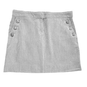 Womens 4 J. Crew Seersucker Black & White Pinstripe Nautical Sailor Mini Skirt